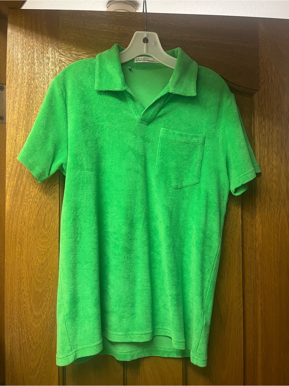 Criquet Terrycloth Green Polo Men's Small